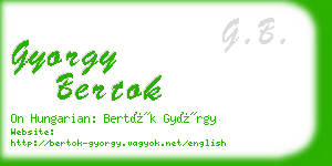 gyorgy bertok business card